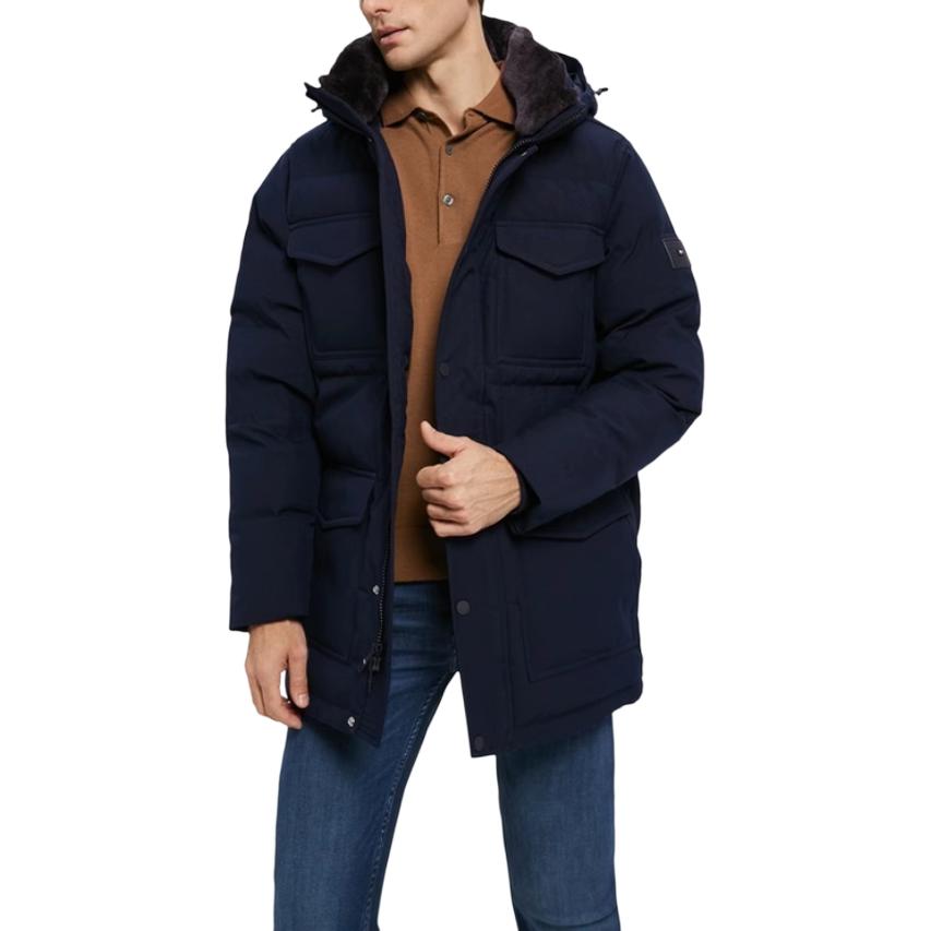 Tommy Hilfiger Пуховик FW24 мужской темно-синий, Dark Blue — фото 3