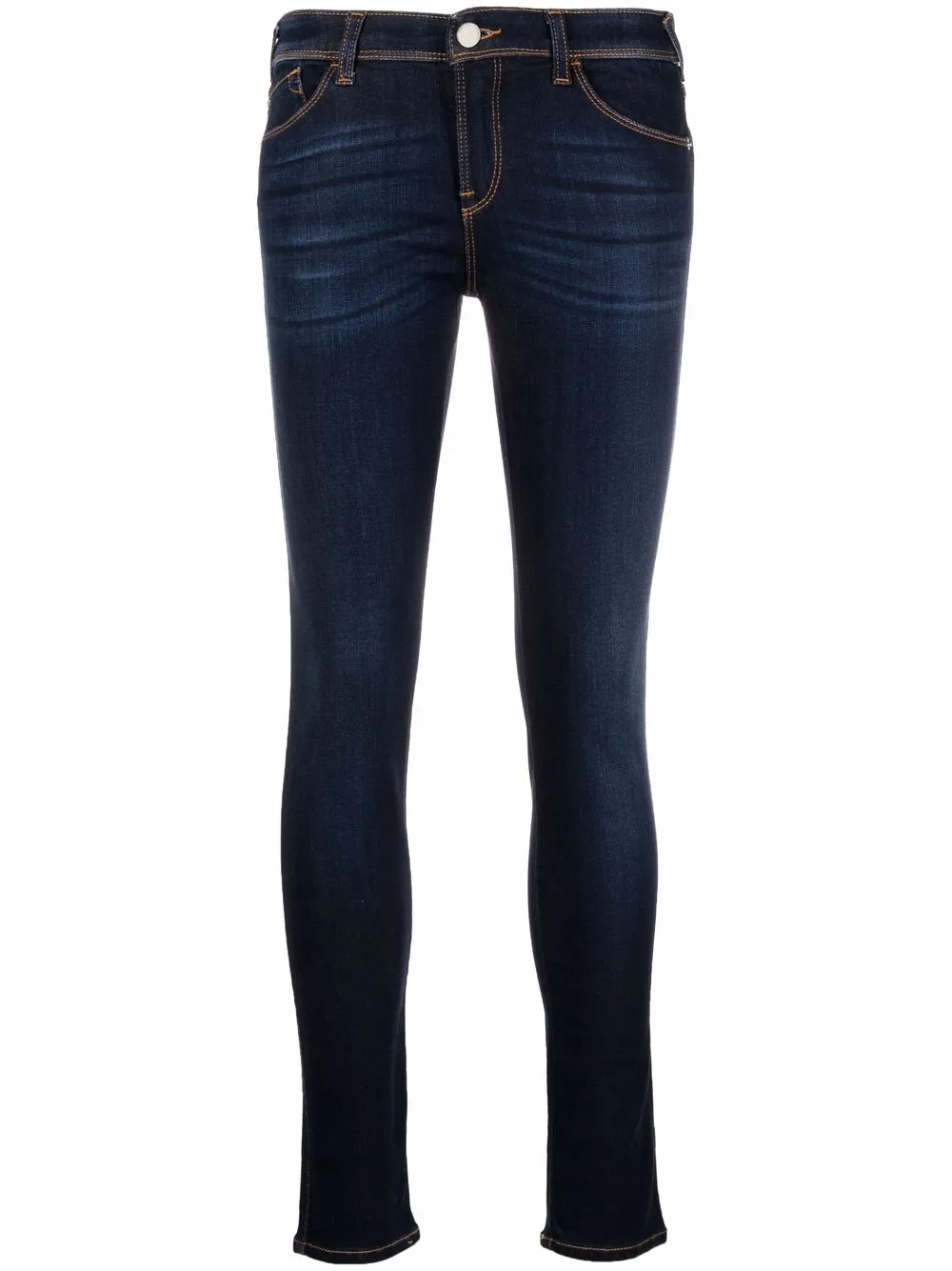 

Джинсы скинни с заниженной талией EMPORIO ARMANI, синий
