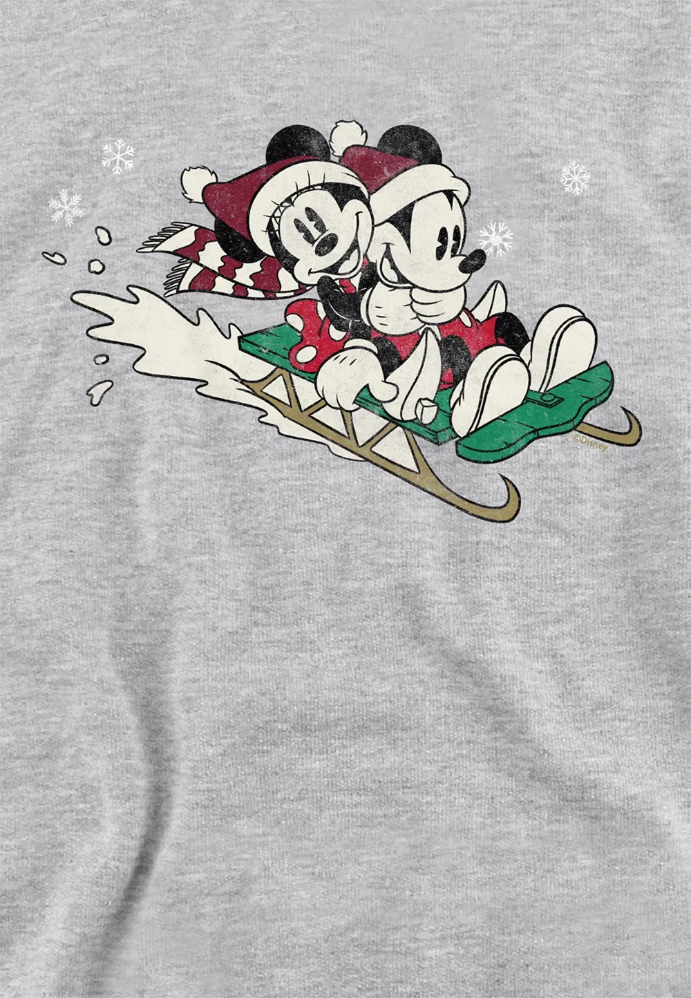 Детский худи Mickey Mouse and Minnie Sledding, Disney, серый — фото 2