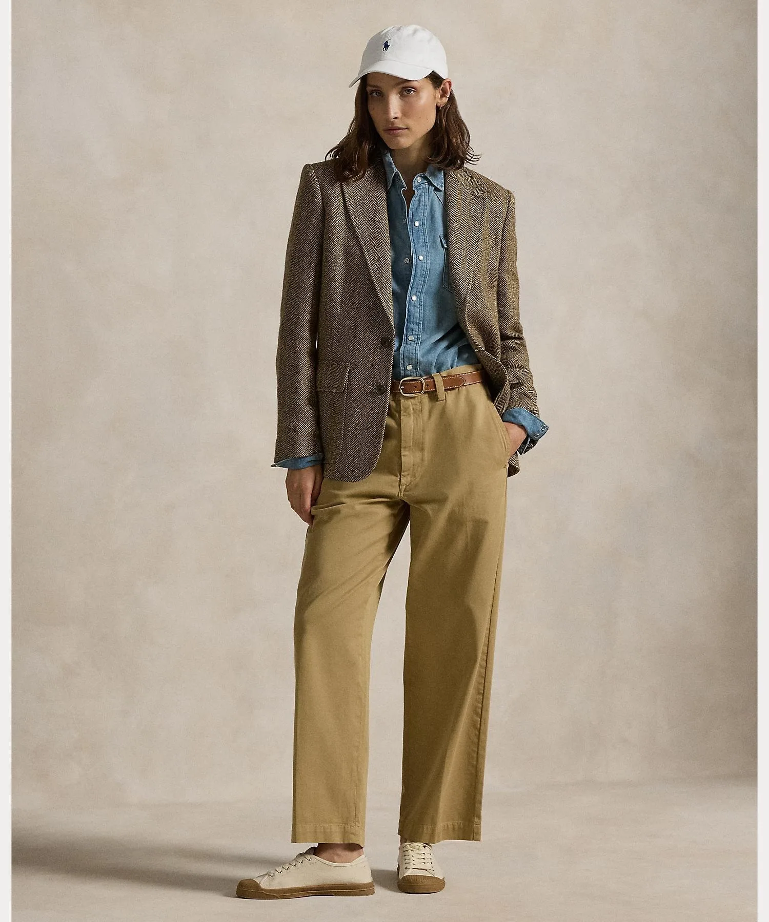 Хлопковые брюки-чинос прямого кроя Polo Ralph Lauren, 250 Brown