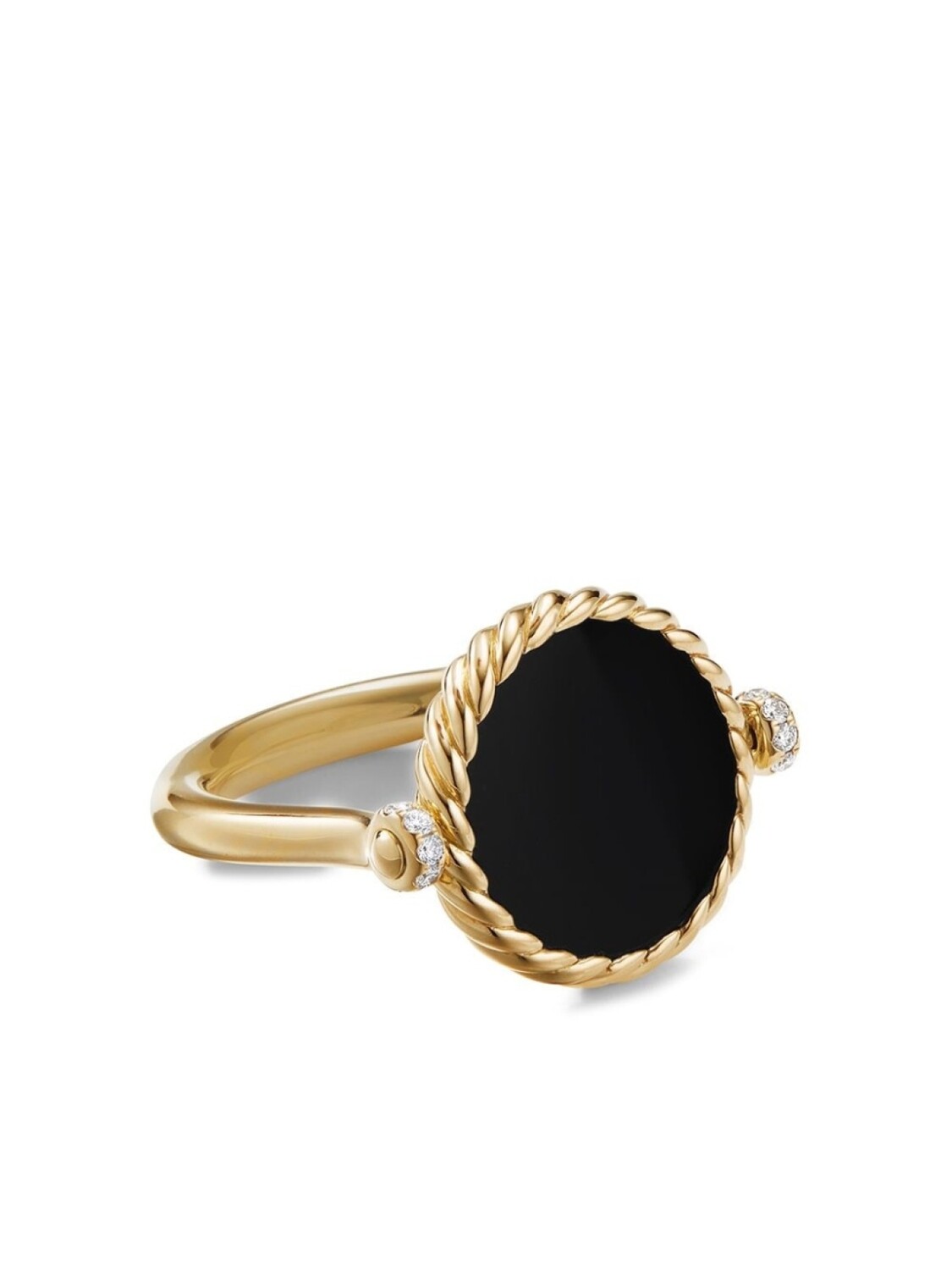 

Золотое кольцо Elements Swivel с оникосм, перламутром и бриллиантами David Yurman, золотой