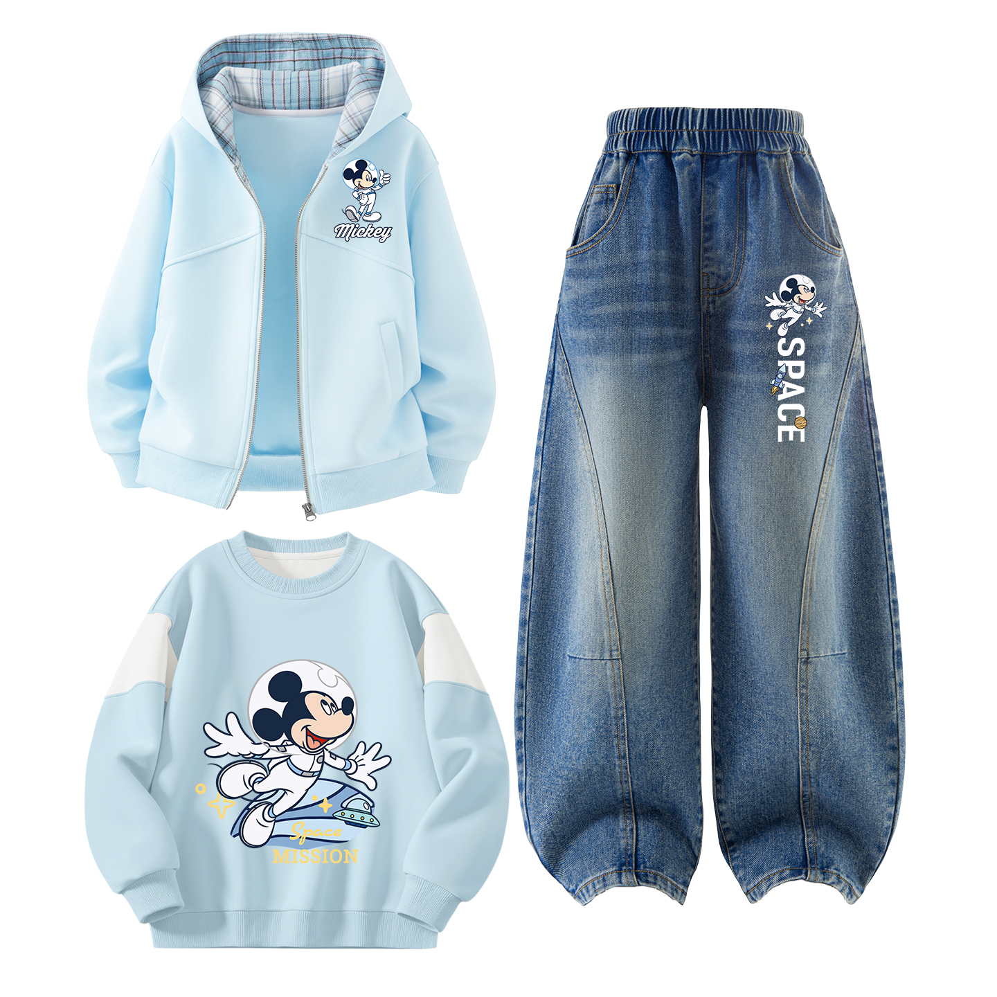 Детский спортивный комплект Casual из 3 предметов Disney, di chao mickey mouse k pudding синий+di chao mickey mouse k denim синий+di chao mickey mouse pudding синий — фото 4