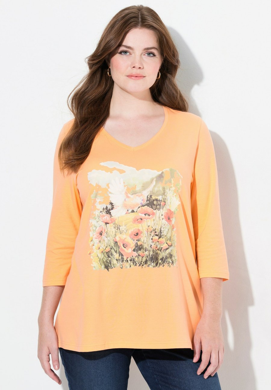 

Топ Ulla Popken NATURE GRAPHIC 3/4 SLEEVE, Apricot