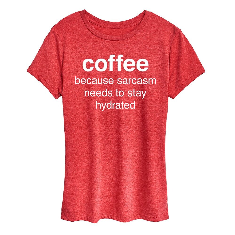 

Женская футболка с рисунком Coffee Sarcasm, цвет Heather Red