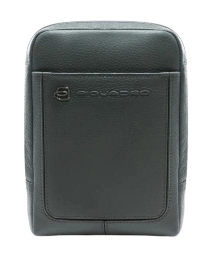 

Зеленая кожаная сумка через плечо для iPad mini Piquadro, зеленый