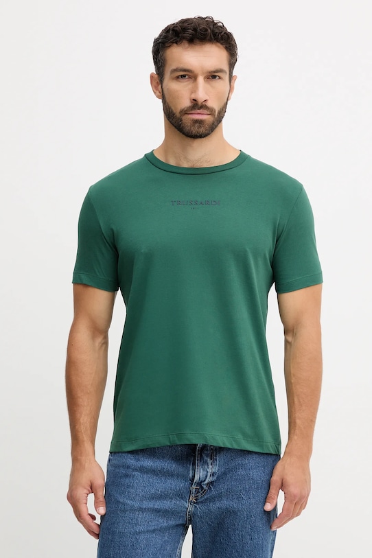 

Хлопковая футболка Trussardi, зеленый