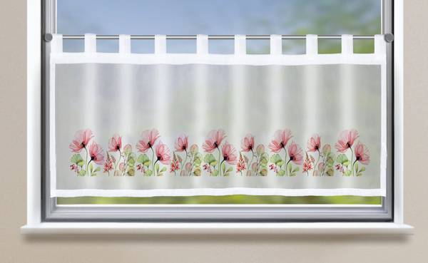 

Панельная штора Gardinenbox Bistro Voile Bedruckt, 140x45x1 см цвет blumen rosa