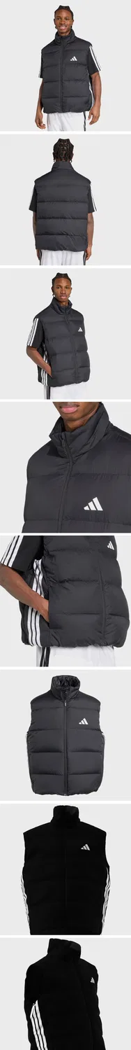 Мужской чёрный пуховый жилет Essential Climawarm 3-Stripes Puffer от Adidas — фото 4