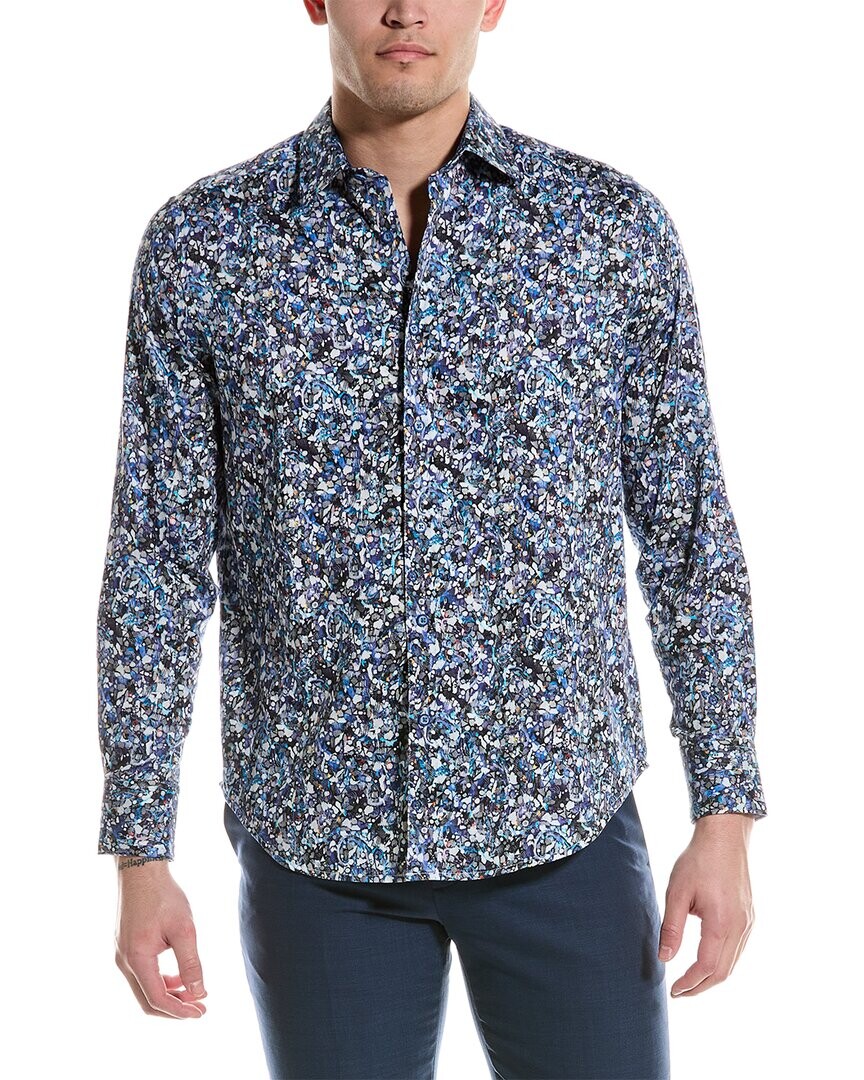 

Тканая рубашка классического кроя Robert Graham Fondo, черный