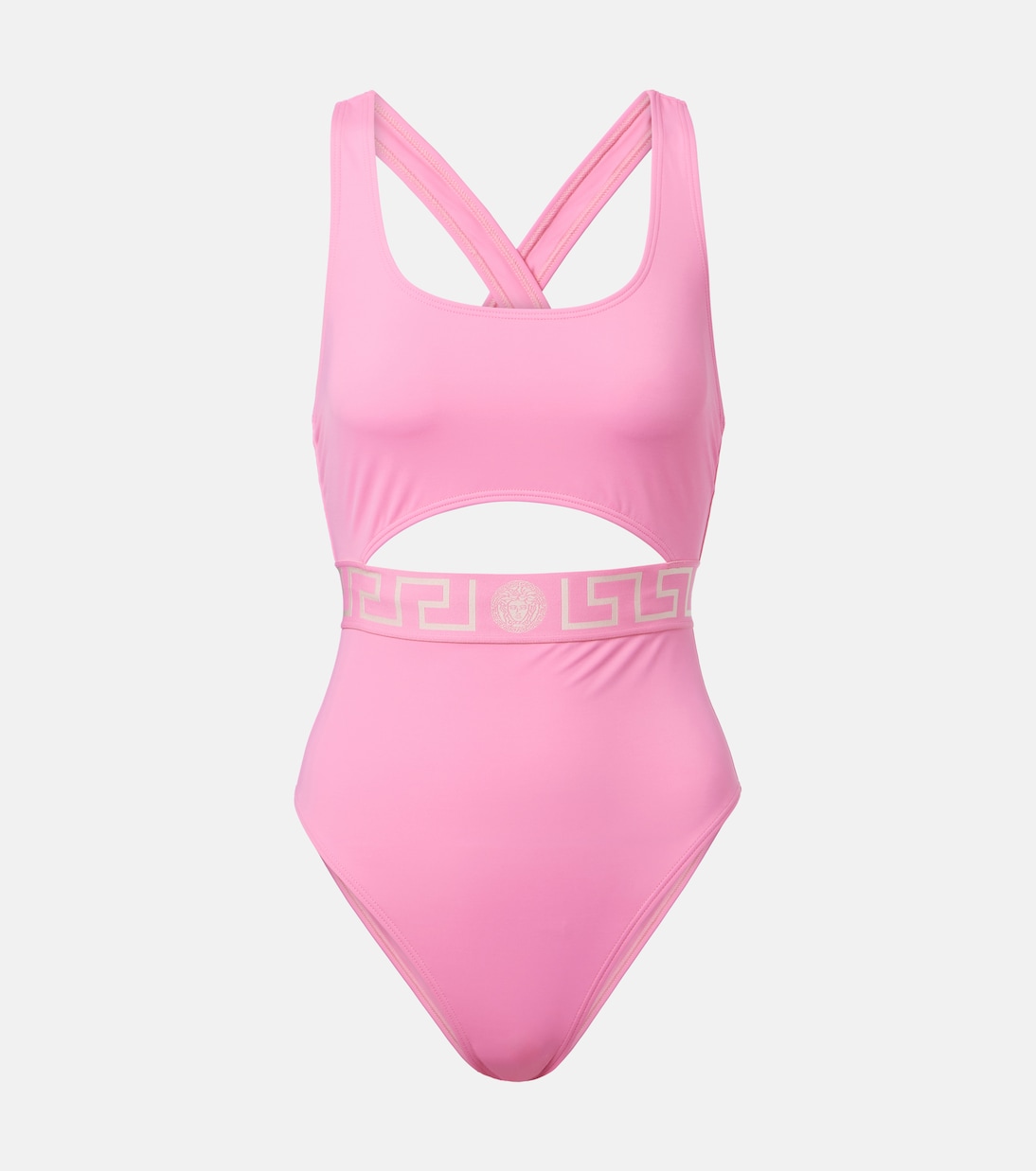 

Купальник Greca с ажурной каймой Versace, Guava