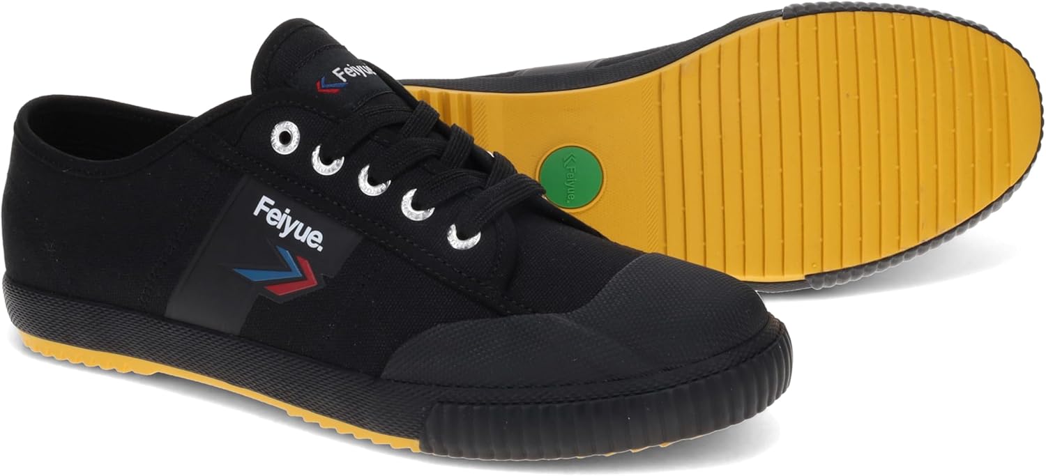 Кроссовки FEIYUE Fe Lo 1920 из веганской кожи или переработанного холста, унисекс, низкие. Отлично подходят для боевых искусств, паркура, тренировок с весами и повседневной носки, черный — фото 2
