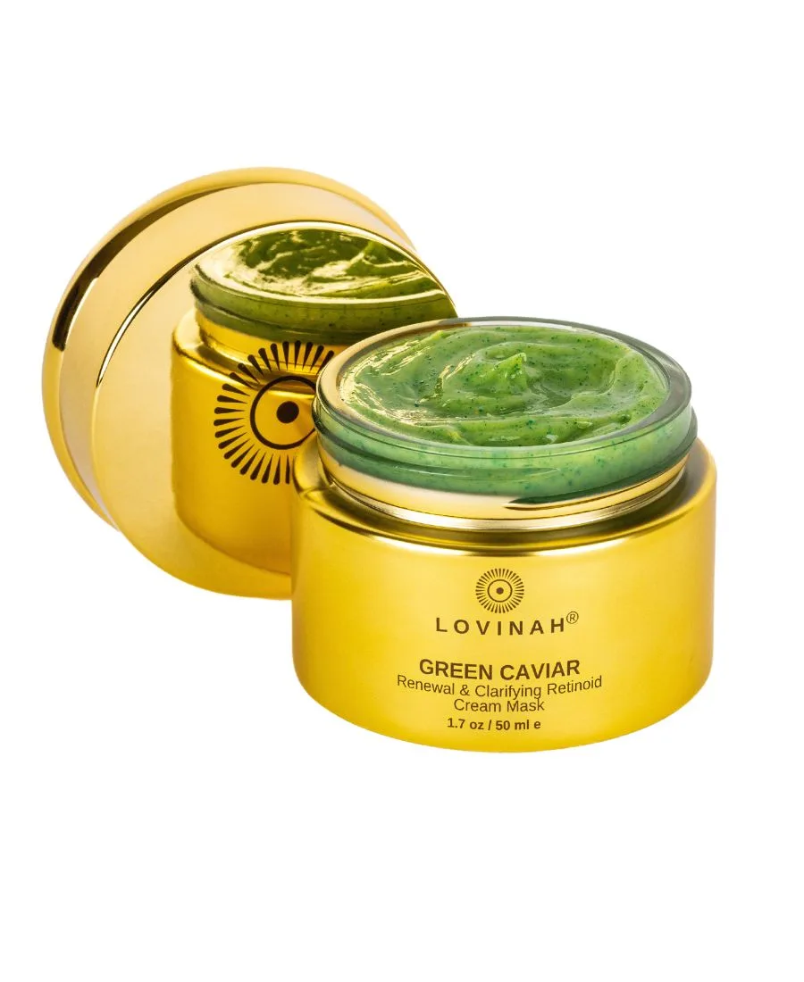 Маска для лица Lovinah Skincare — Очищающая кремовая с ретинолом и экстрактом зеленой икры, 48 г — фото 2