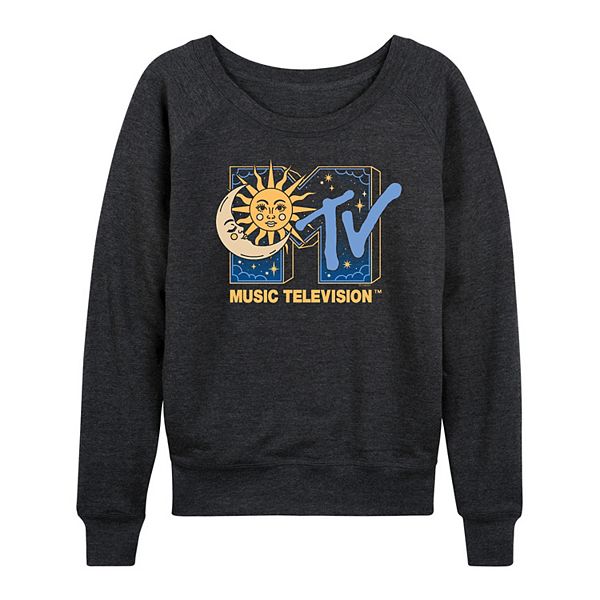

Женская футболка с длинным рукавом mtv celestial logo french terry Licensed Character, Heather Charcoal