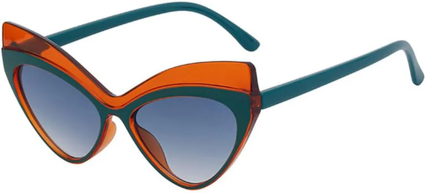 

Женские солнцезащитные очки «кошачий глаз» в крупной оправе, модные, легкие и роскошные, для уличной стрельбы, с солнцезащитным козырьком LVTFCO, Orange Green