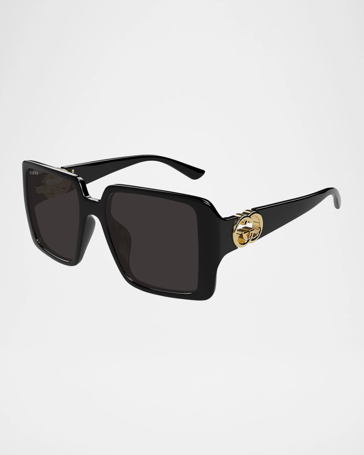 

Крупногабаритные пластиковые квадратные солнцезащитные очки Gucci, цвет Shiny Black