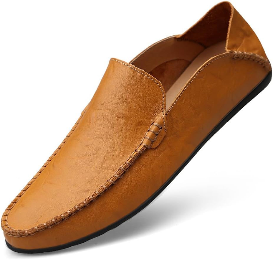 

Мужские повседневные туфли-слипоны из натуральной кожи, мягкие и прогулок, лоферы Penny Welrung, коричневый