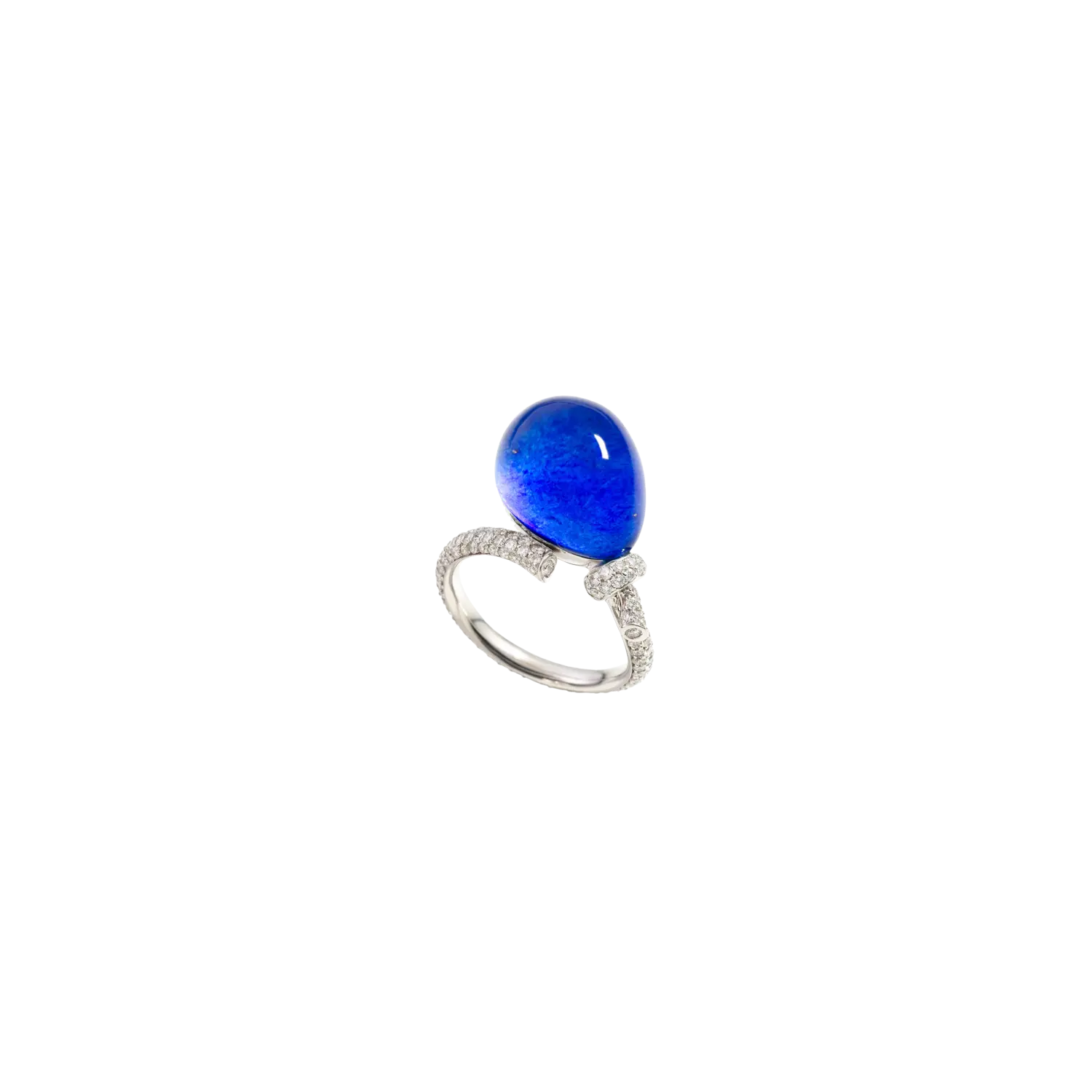 

Кольцо из белого золота с бриллиантами и кристаллом лазурита Vhernier
