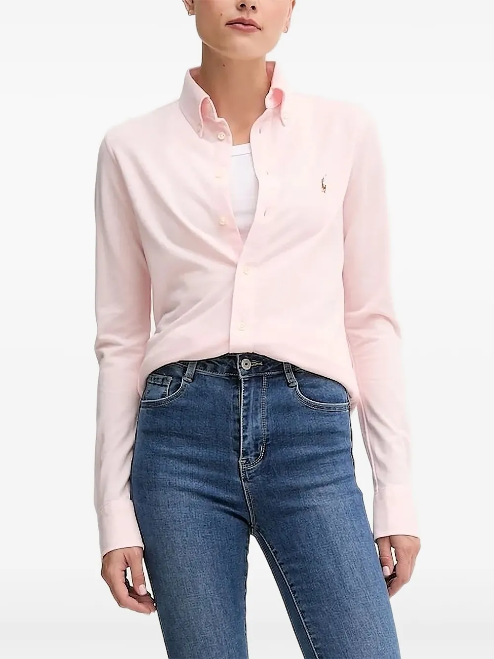 

Рубашка с вышитым логотипом POLO RALPH LAUREN, розовый