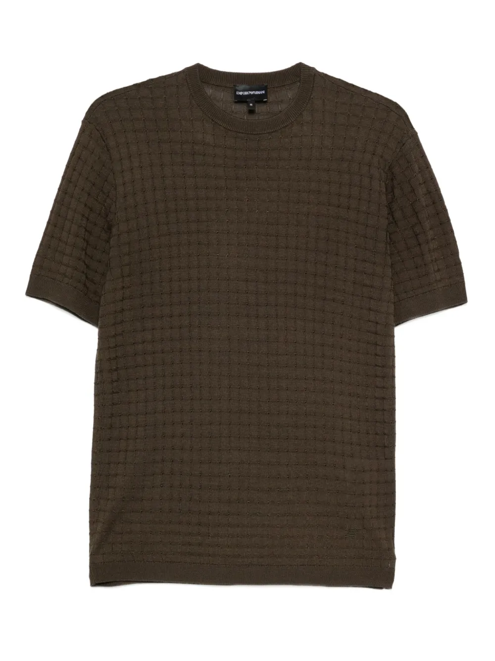 

Фактурный свитер с круглым вырезом EMPORIO ARMANI, зеленый