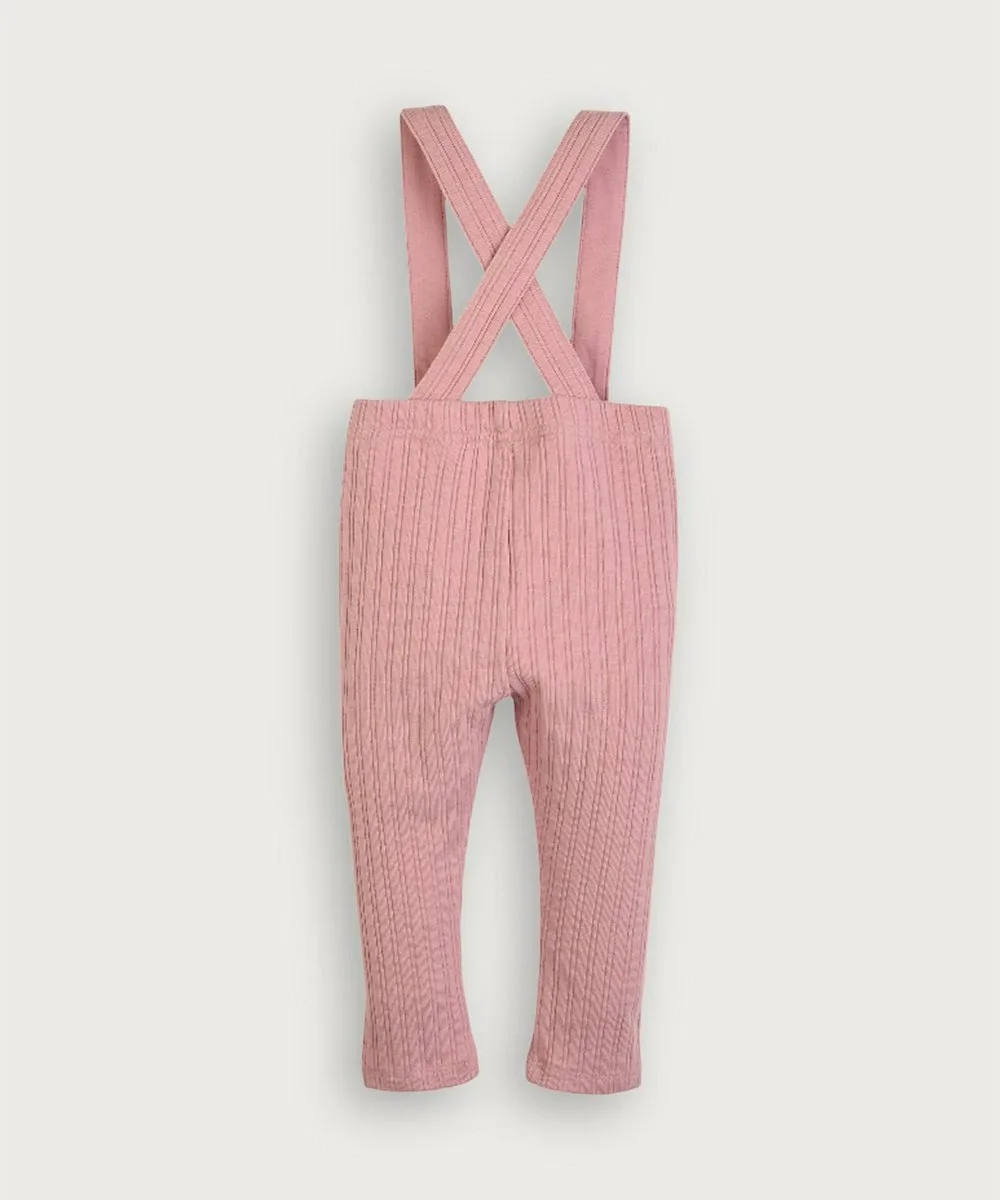 Ребристые леггинсы с подтяжками и шапкой Moimoln, Pink — фото 3