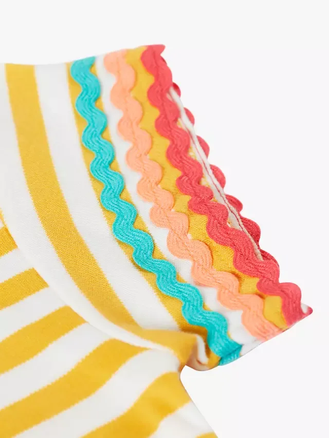 Детская футболка Thea с коротким рукавом и тесьмой, цвет шмель/радуга Frugi — фото 4