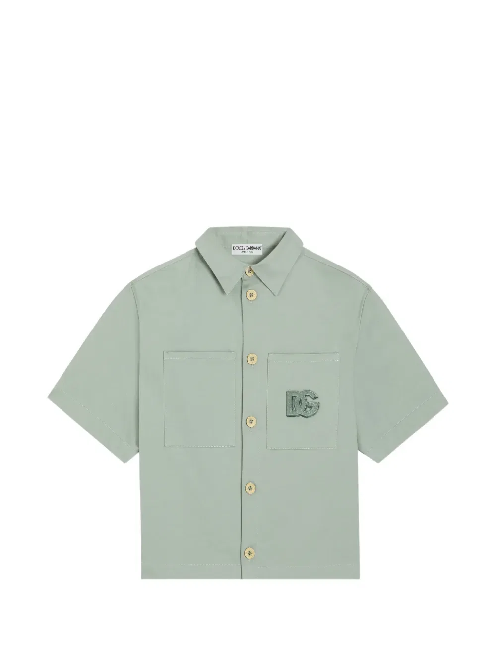 Рубашка из хлопкового сатина Dolce & Gabbana Kids, зеленый