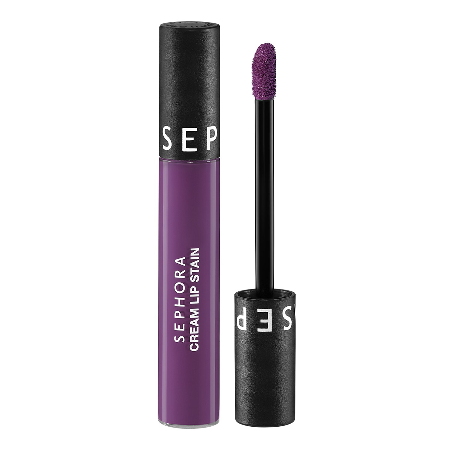 

Жидкая матовая помада Cream Lip Stain - Samtiger kussechter Lippenstift Sephora Collection, 135 Mystic Purple (5 ml)