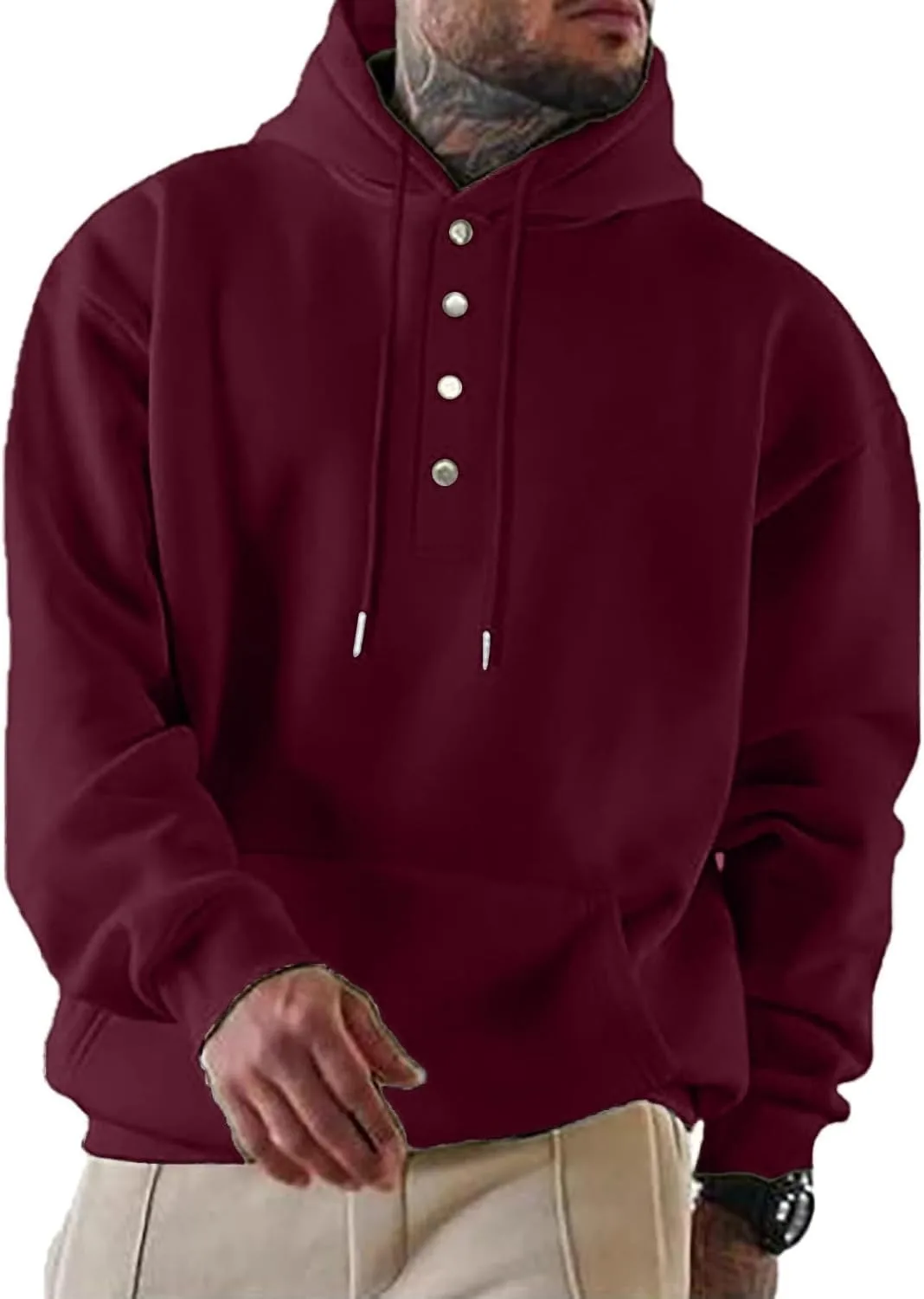 

Мужской худи с капюшоном и карманами LUORUAN