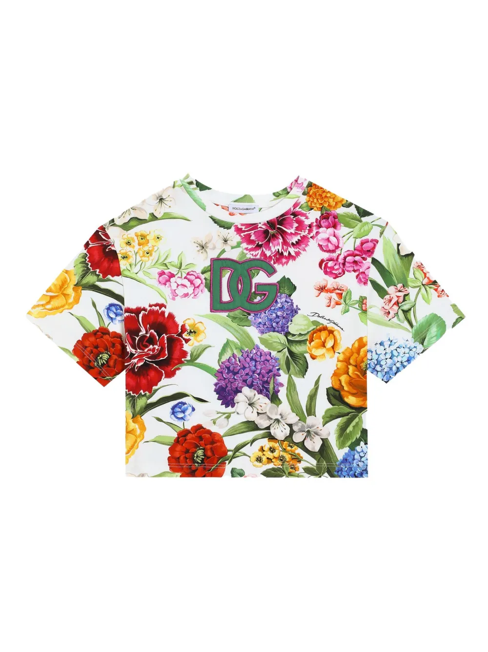

Футболка с цветочным принтом Dolce & Gabbana Kids, белый