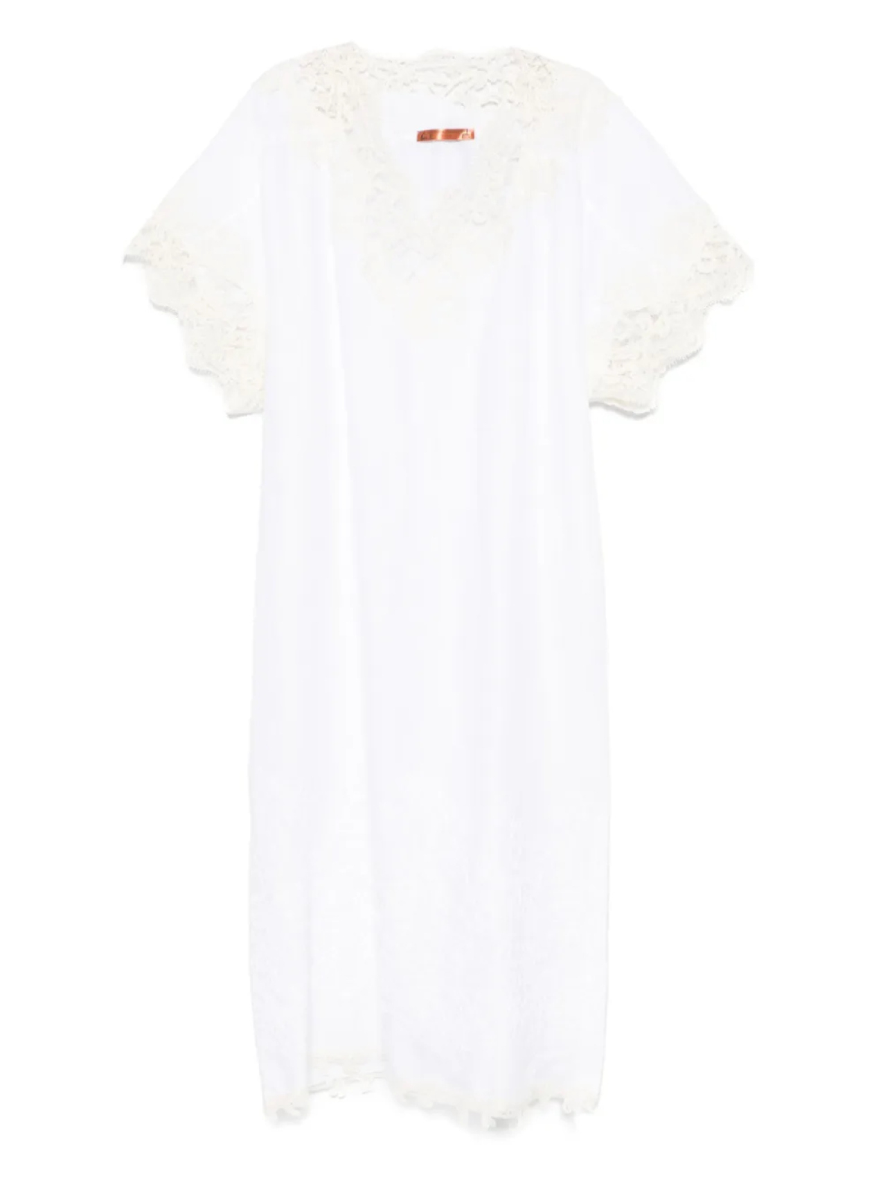 

Платье макси с вышивкой Ermanno Scervino, нейтральный