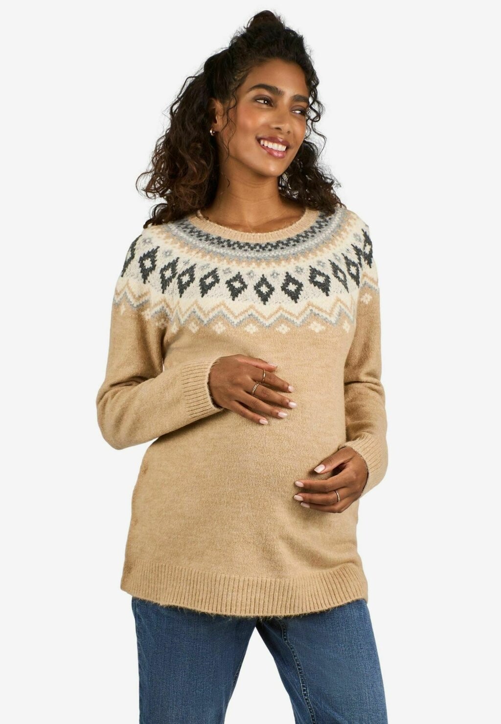 

Свитер FAIR ISLE, REGULAR FIT JoJo Maman Bébé, бежевый