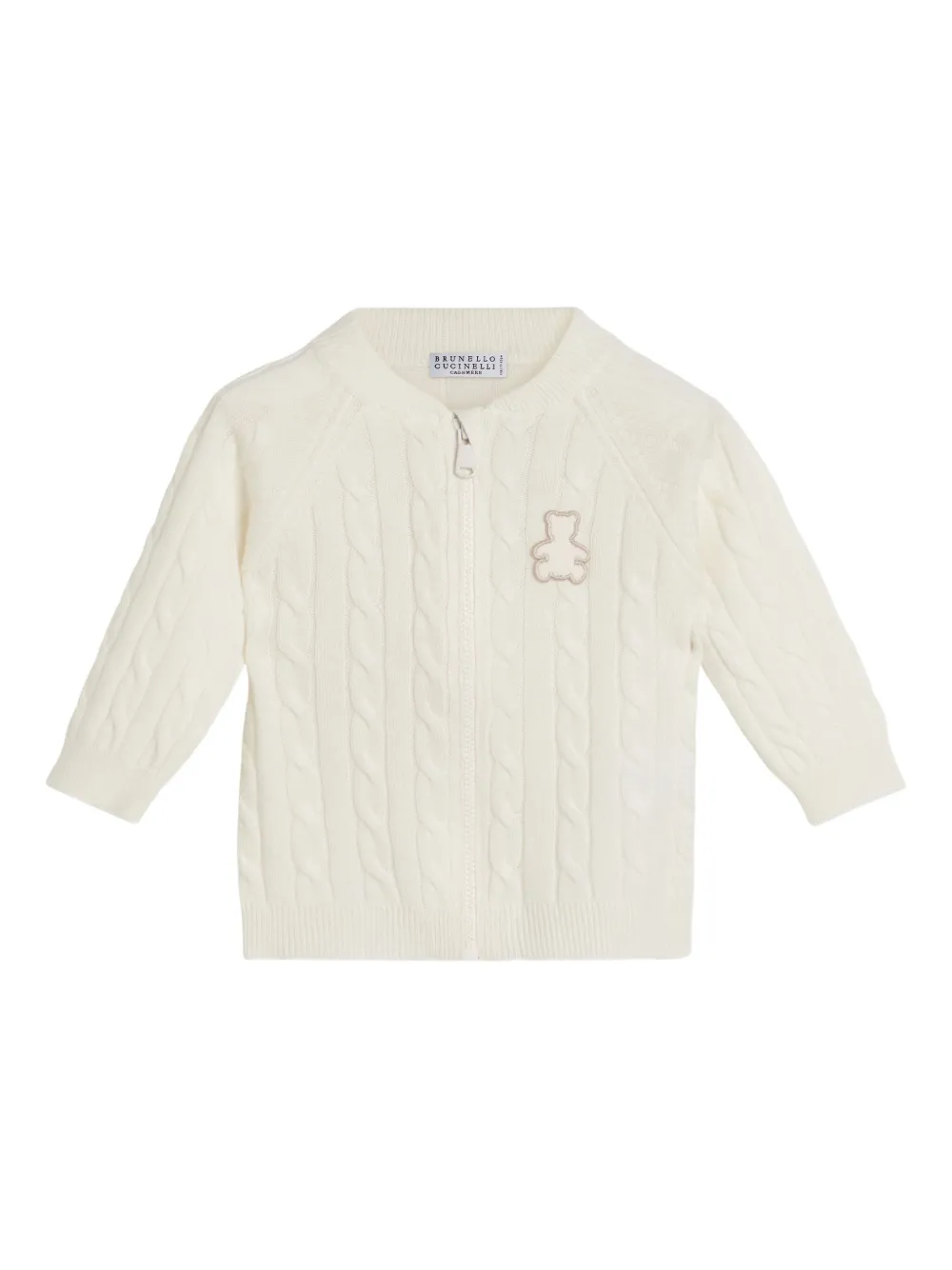 Вязаный кардиган Bernie Baby Brunello Cucinelli Kids, белый