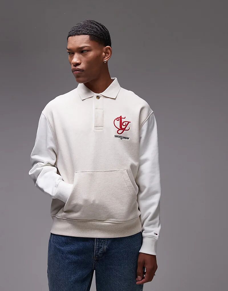 

Толстовка регби Tommy Jeans реглан бежевого цвета