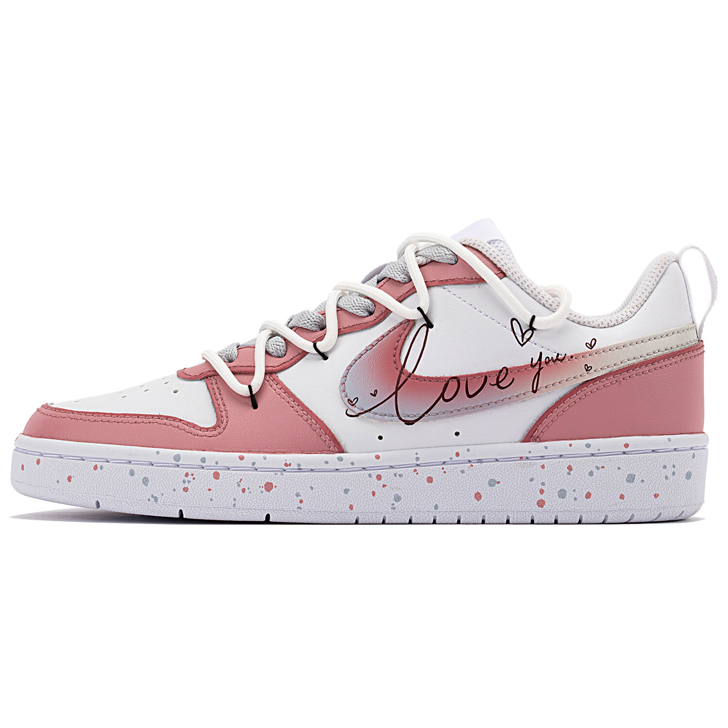 

Кроссовки Nike Court Borough Skateboard Shoes Women's Low-Top Pink/White, Белый, Кроссовки Nike Court Borough Skateboard Shoes Women's Low-Top Pink/White