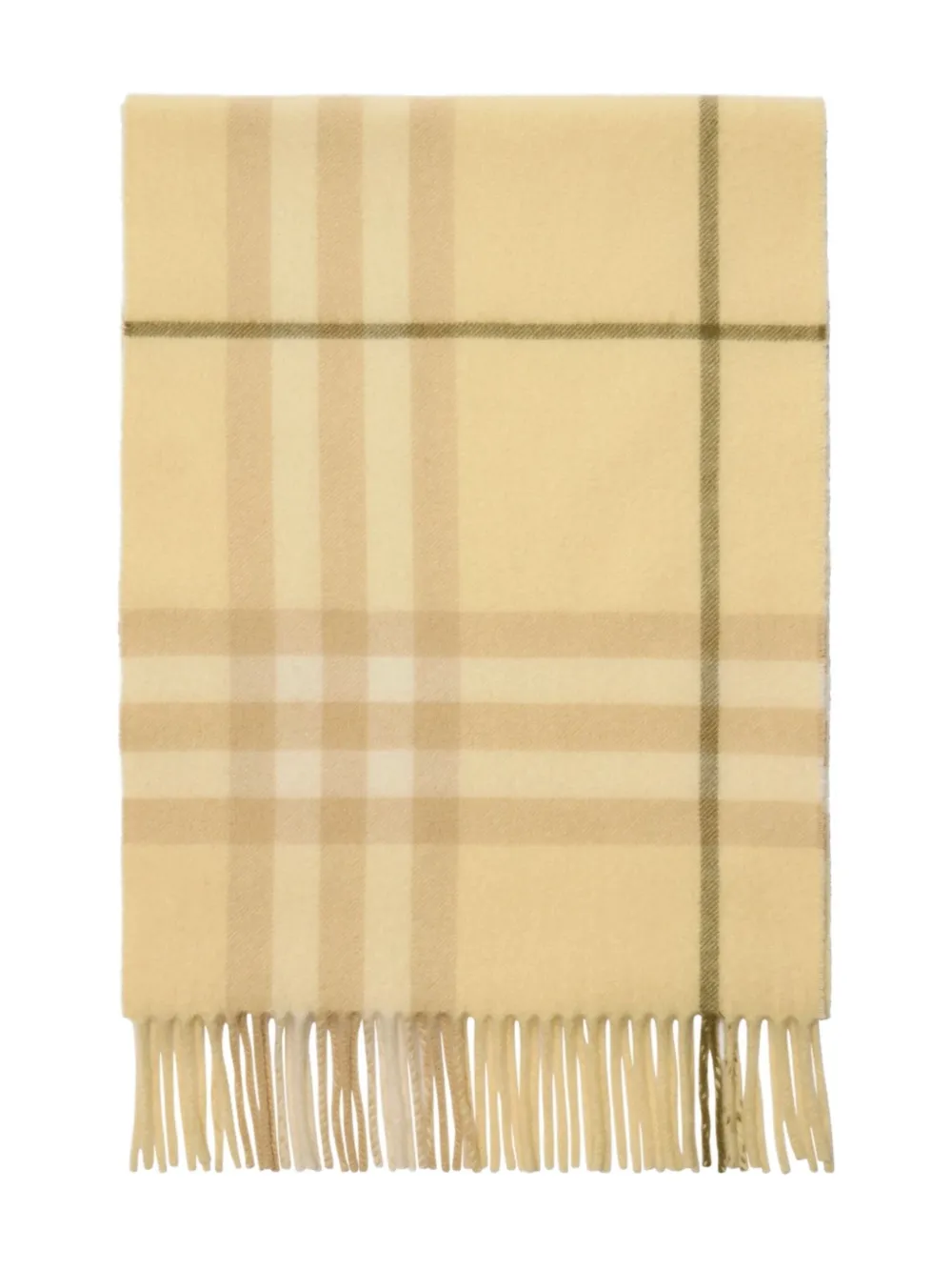 Кашемировый шарф в клетку BURBERRY, желтый — фото 2