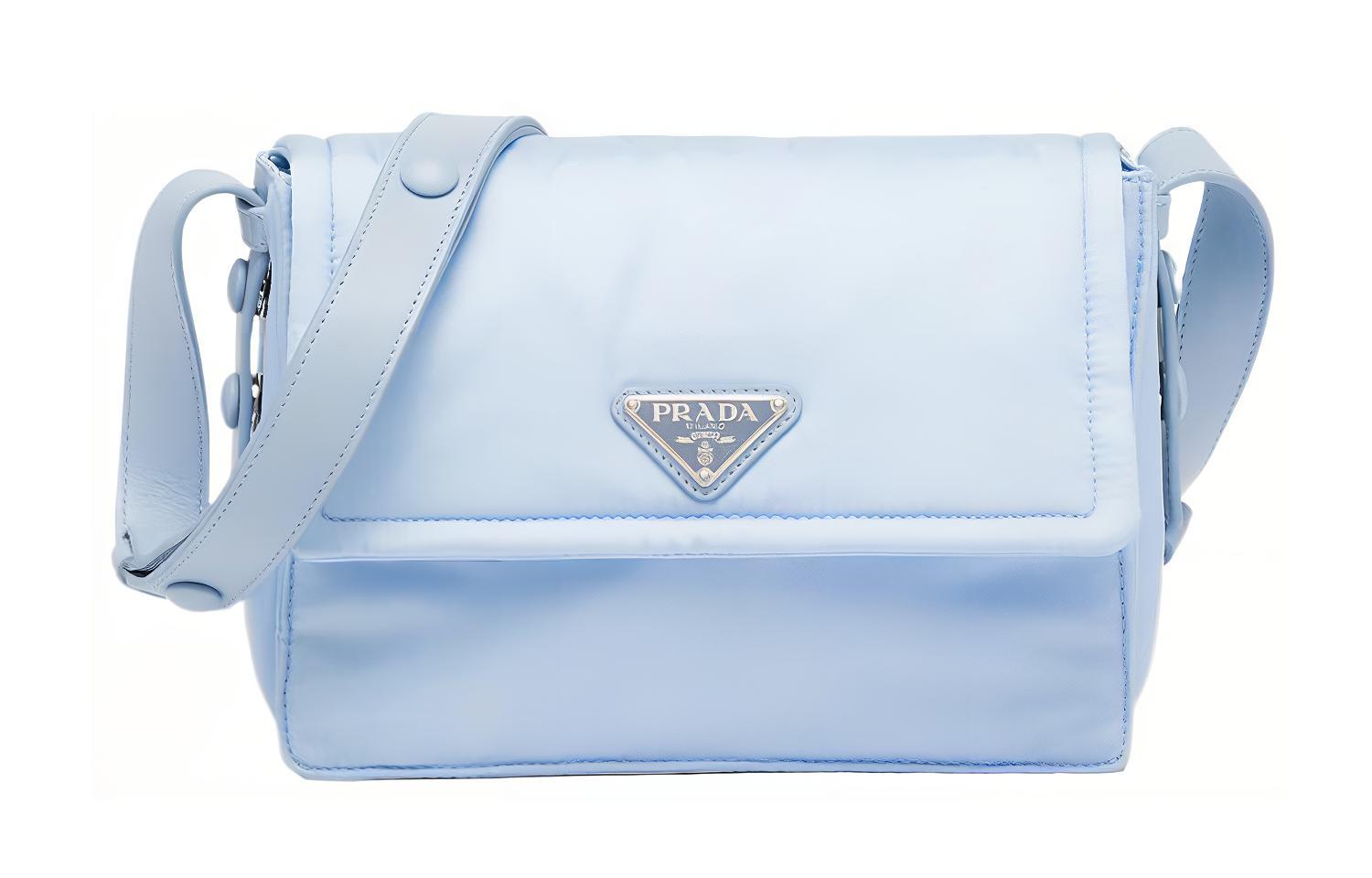

PRADA Сумка-мессенджер из переработанного нейлона, сумка через плечо, сумка-мессенджер, обычная мужская синяя
