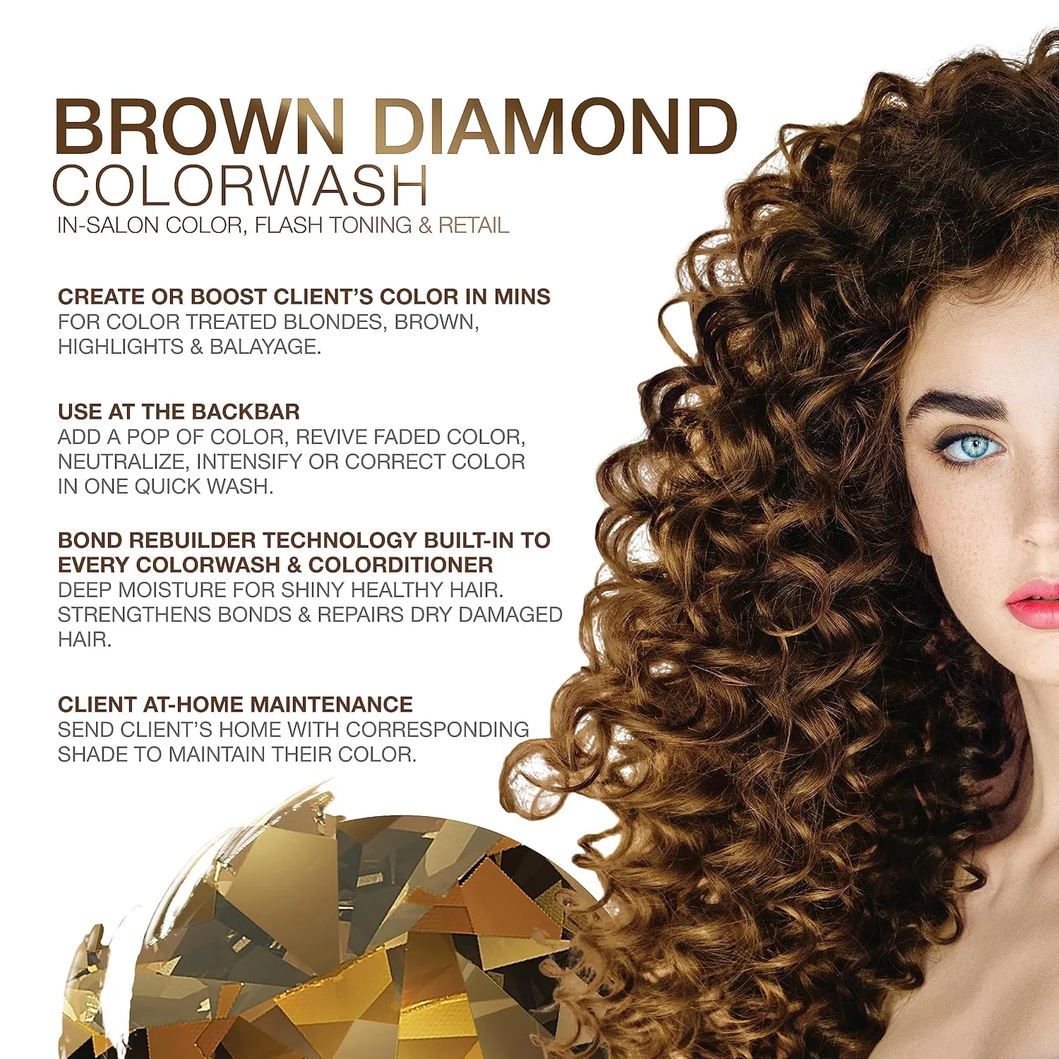 Полуперманентный шампунь-краска Gem Lites Colourwash Brown от Celeb Luxury Celeb Luxury, Brown — фото 2