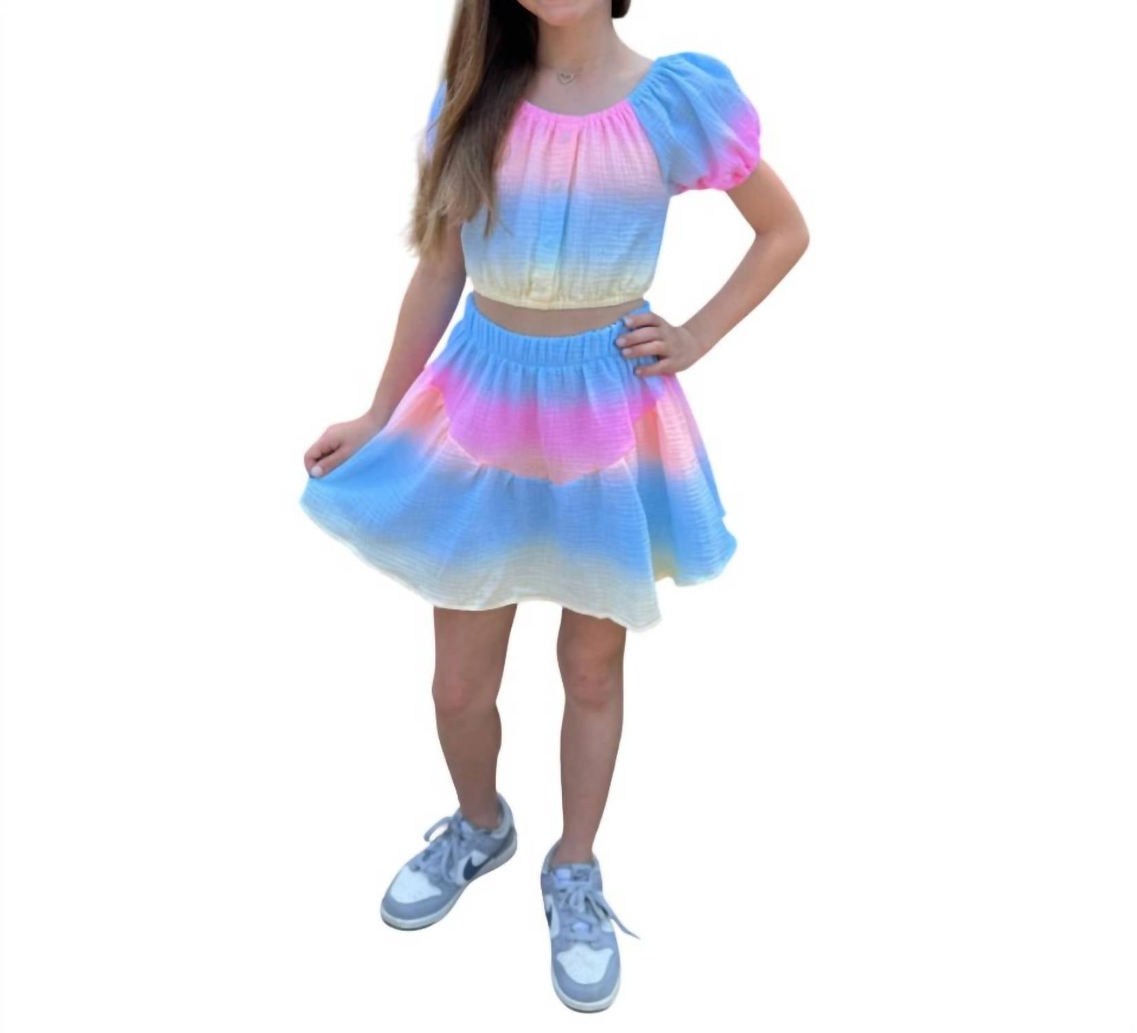 

Укороченный топ Ombre для девочек в цвете Ombre Tie Dye flowers by zoe