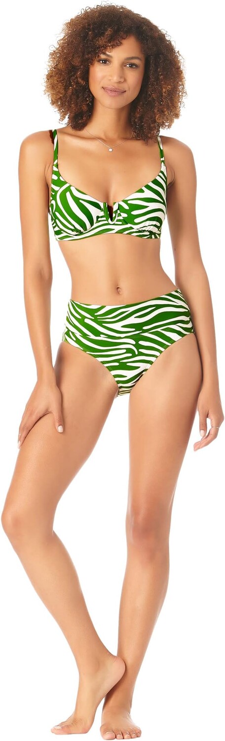 

Купальный топ Anne Cole V Wire Elongated Underwire Top, цвет Green White