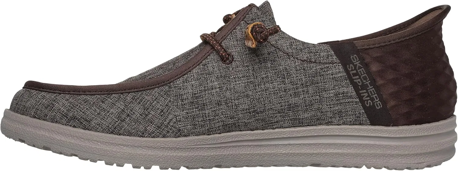 Мужские слипоны Skechers Hands Free: свободный крой: туфли Melson-Vaiden с мокасиновым носком, Chocolate Brown — фото 2