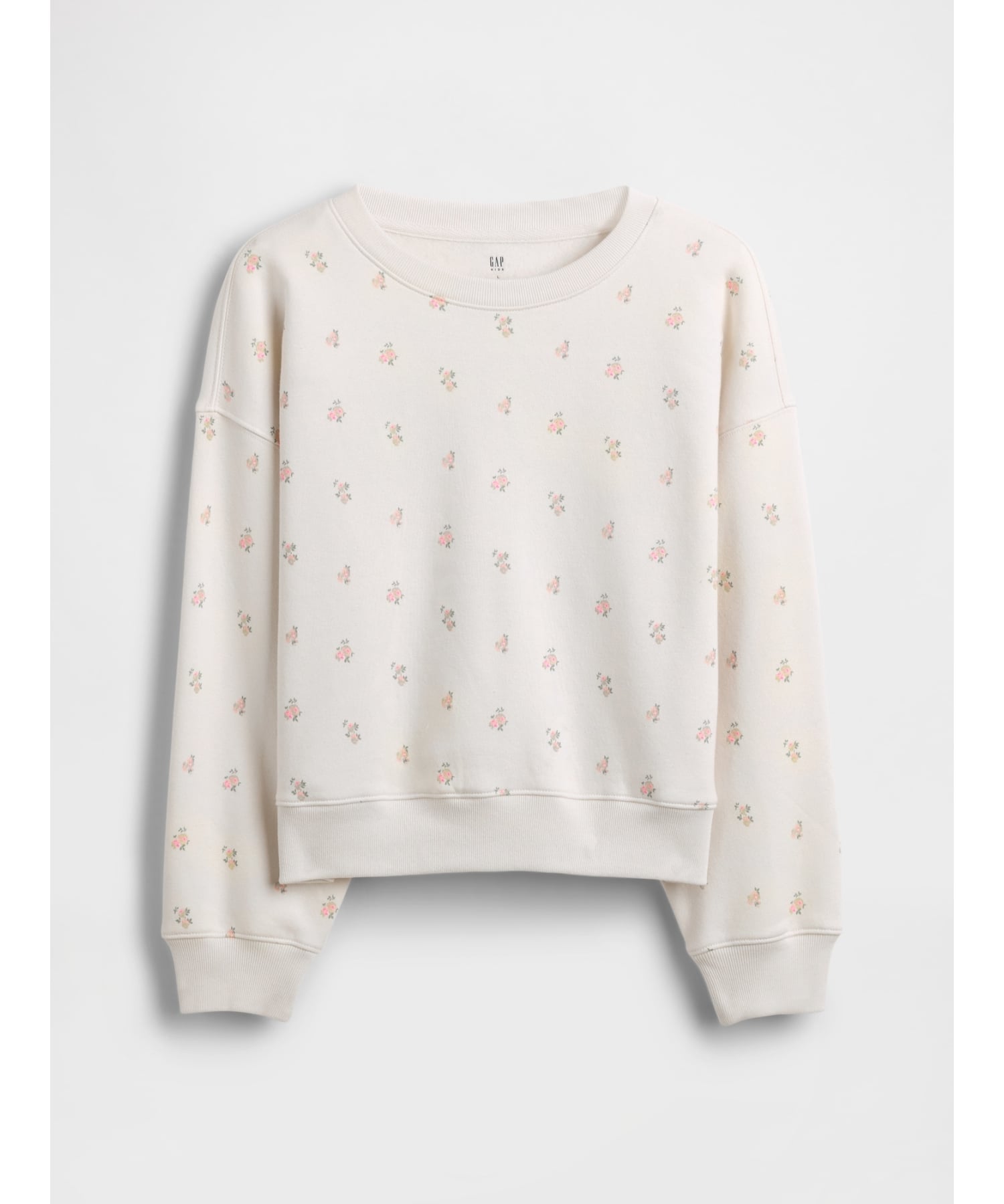(K) Винтажная мягкая толстовка на танкетке с круглым вырезом (детская) GAP, FLORAL_PRINT — фото 4