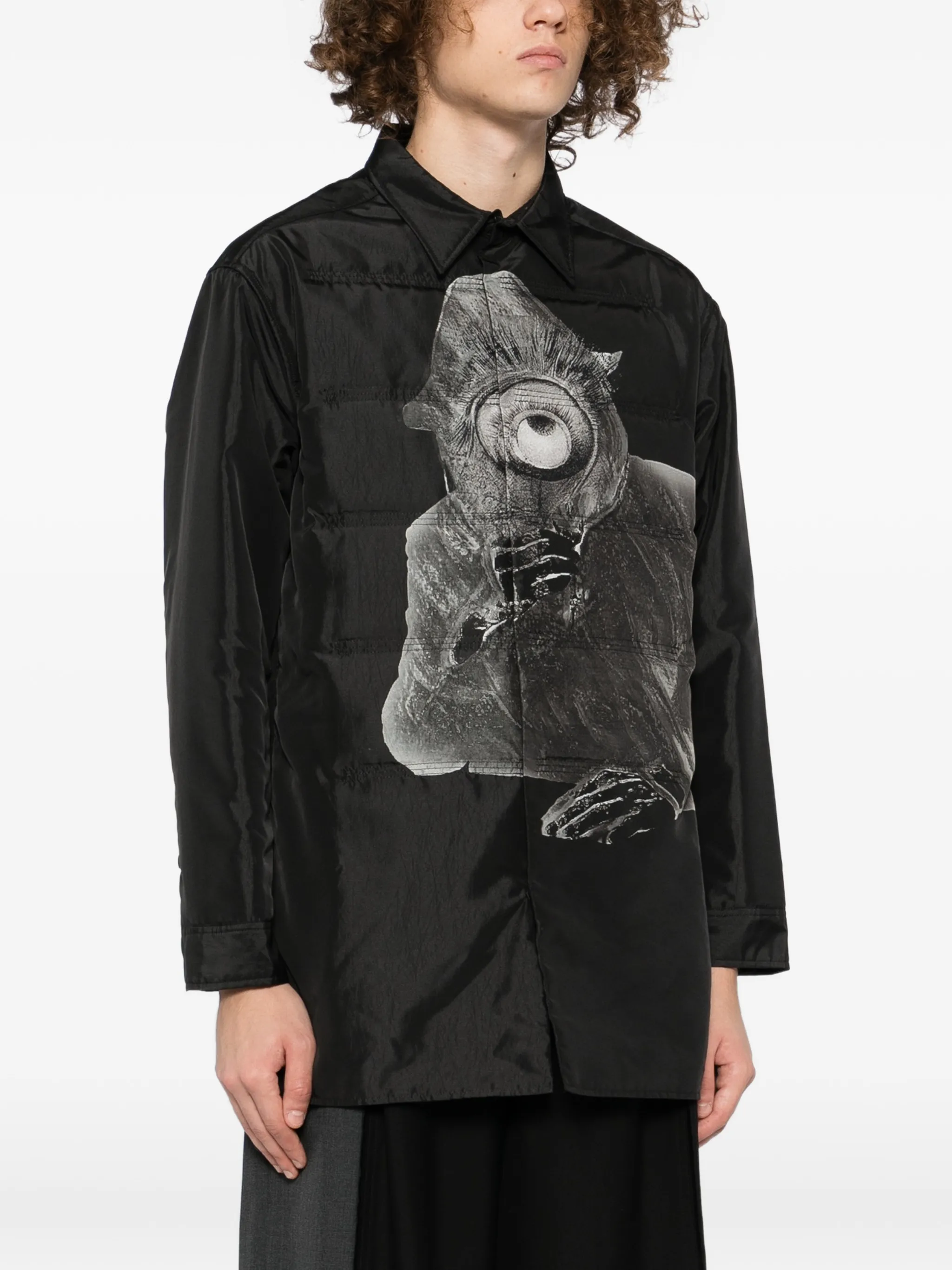 Куртка-рубашка с принтом Yohji Yamamoto, черный — фото 3