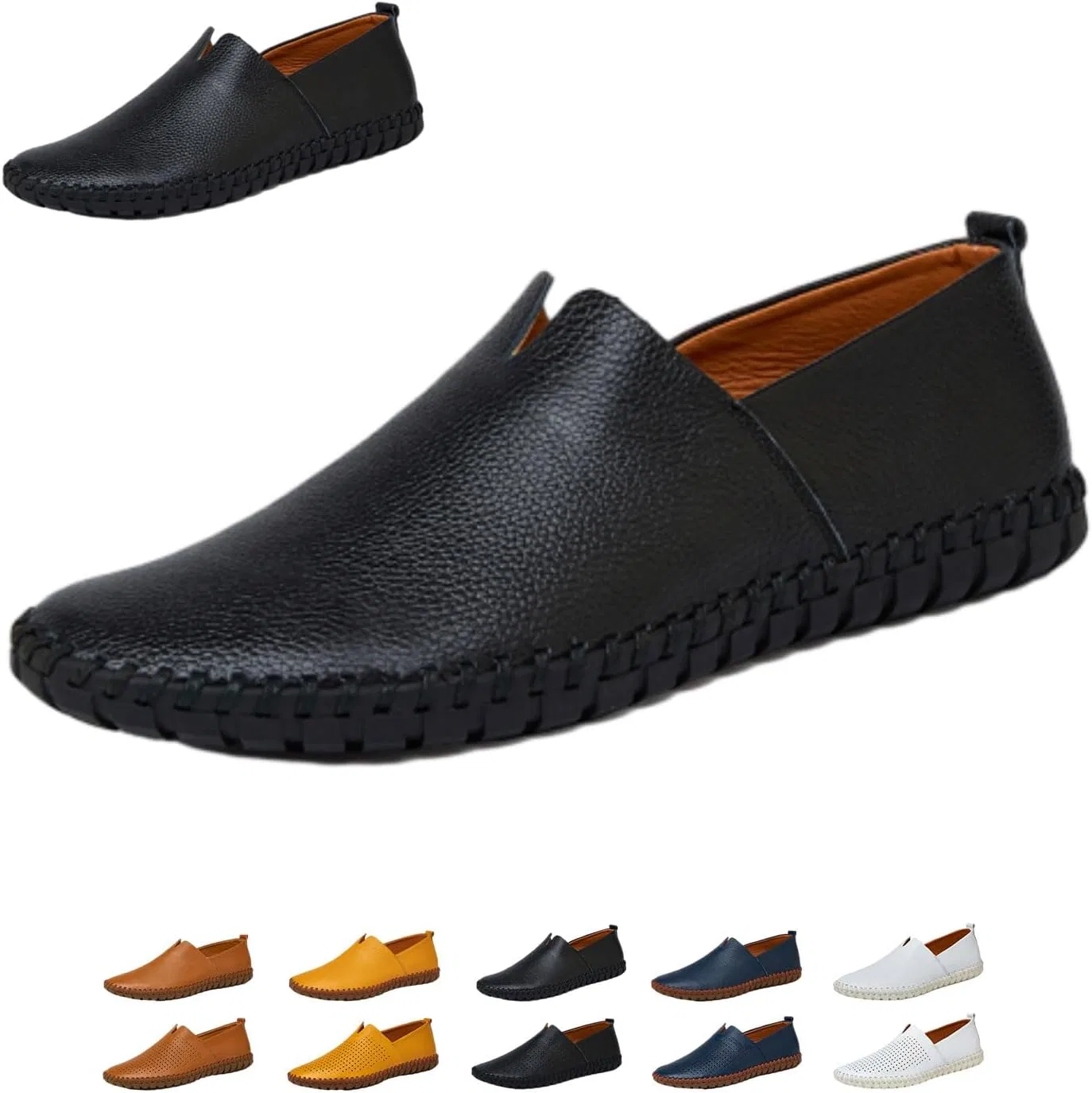 Мокасины кожаные мужские, Black GHTRHSB