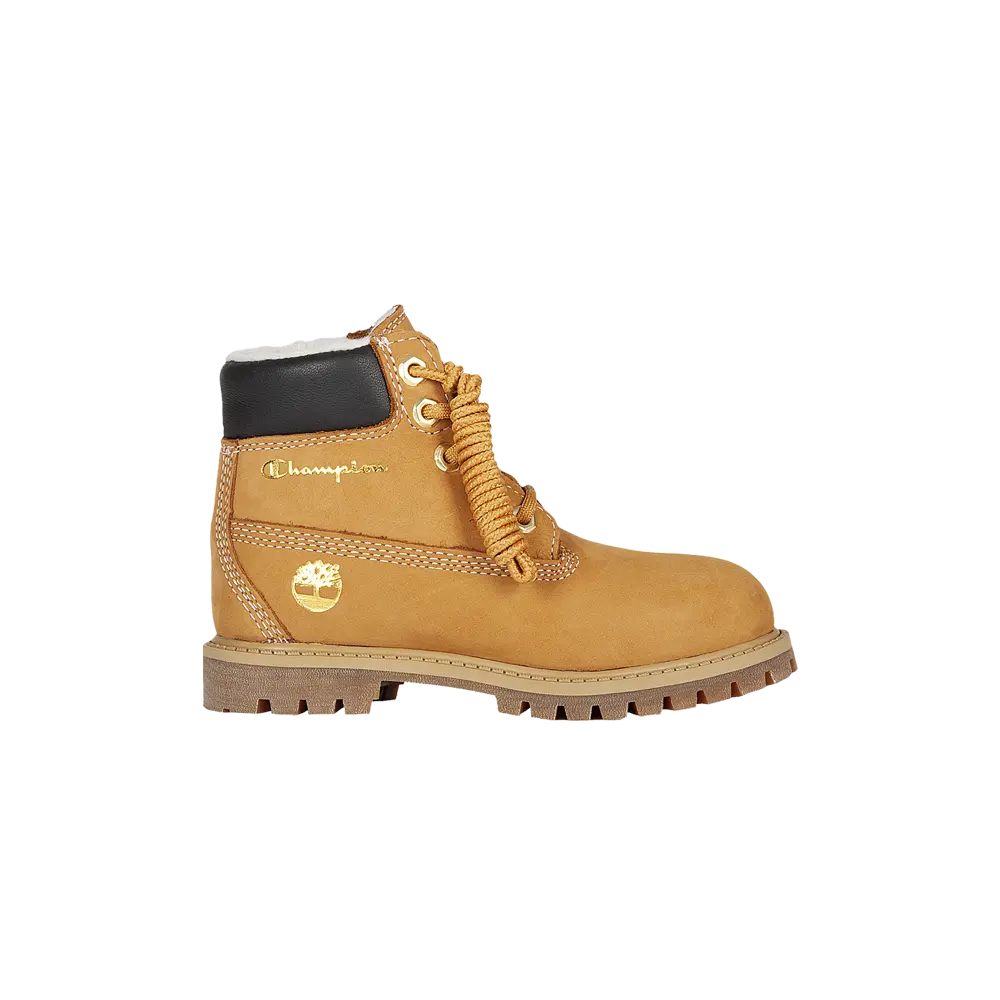 Ботинки для малышей Champion x Timberland 6 Inch Boot Shearling, коричневый