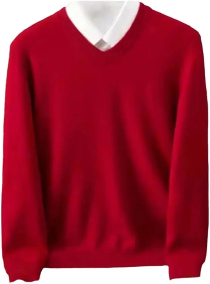 

Мужской свитер из шерсти и кашемира с V-образным вырезом