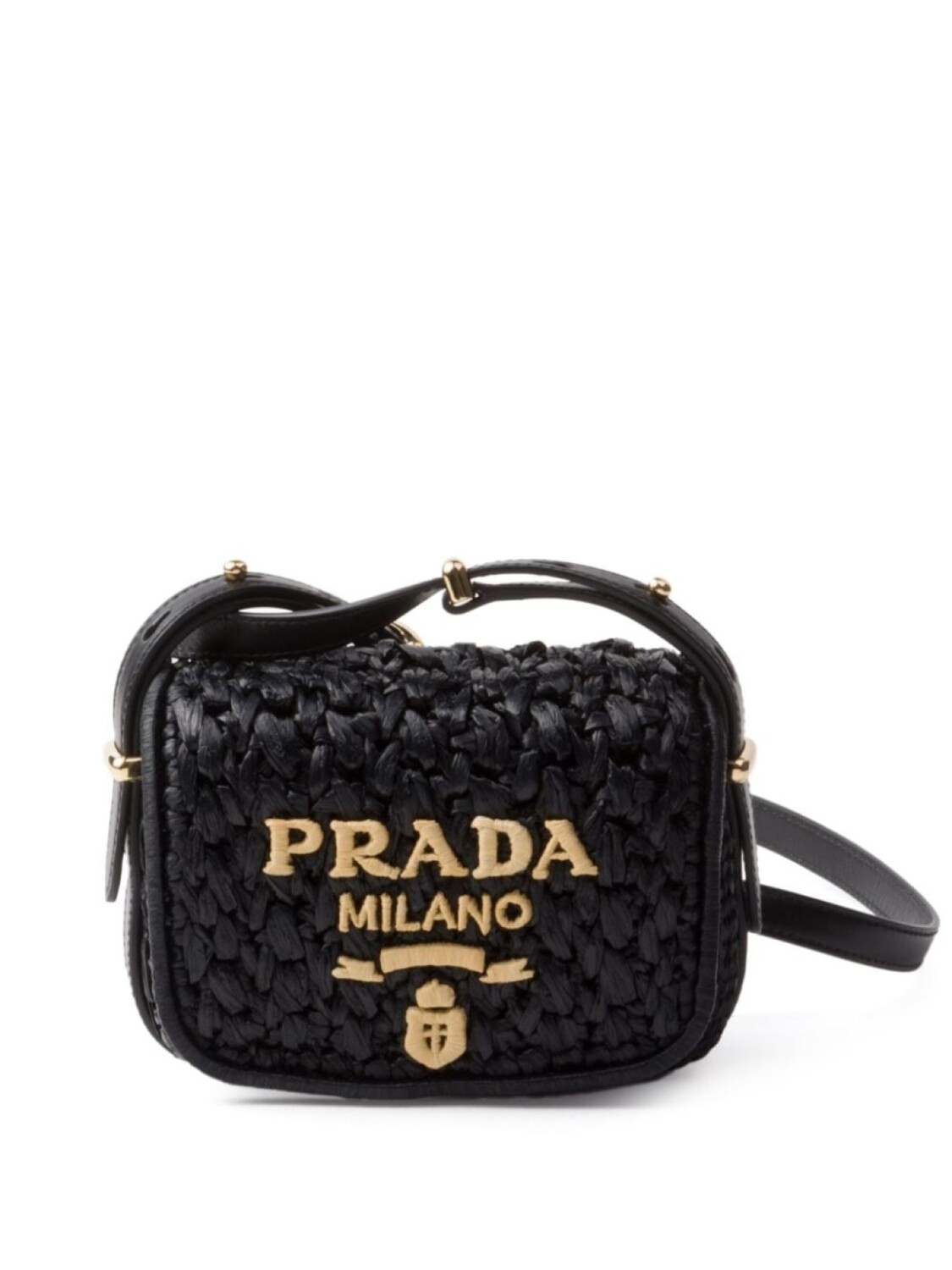 

Сумка Prada с вышитым логотипом, черный