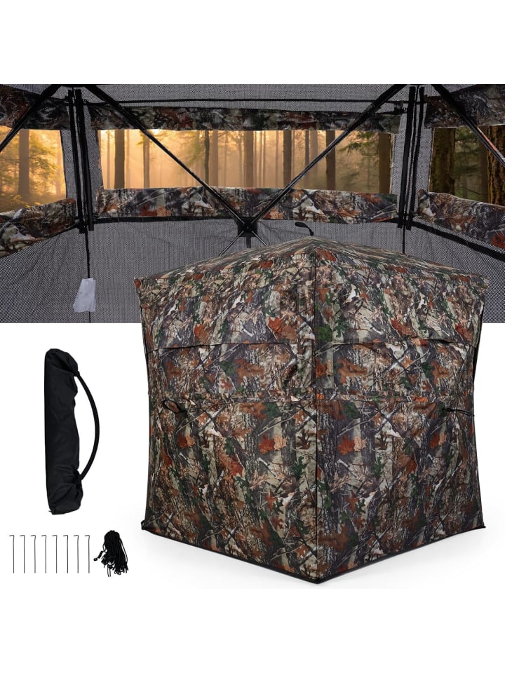 

COSTWAY Охотничья палатка с обзором на 360°, оливкового цвета