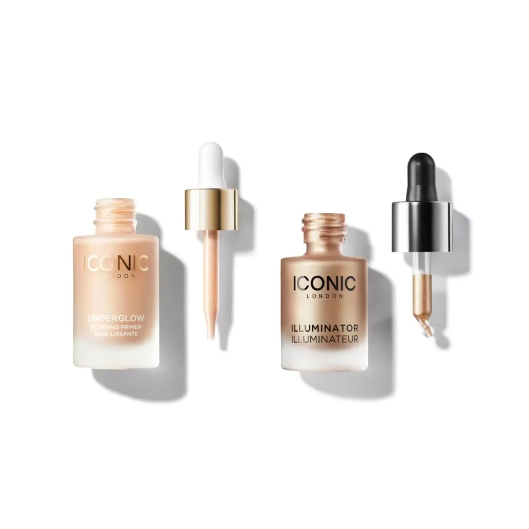 Набор ICONIC LONDON Underglow Blurring Primer and Illuminator Original (Champagne Shimmer) | Косметика для сияющего эффекта, веганский продукт, не тестируется на животных