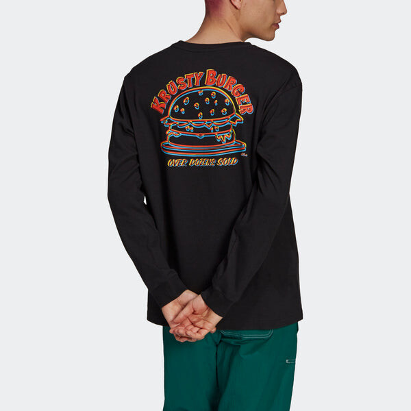 Футболка originals smps kb ls tee printing sports long sleeves black Adidas, черный — фото 3
