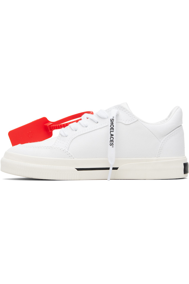 Off-White Низкие кроссовки из вулканизированной стали белого и черного цвета — фото 3